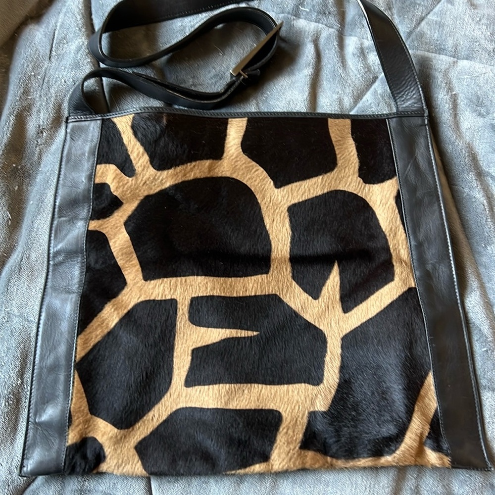 Via Spiga Leather And Calf Hair Shoulder Bag